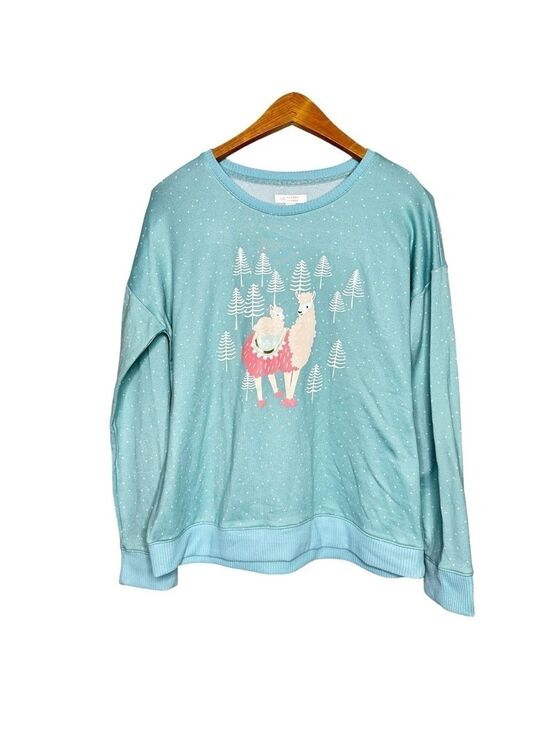 LC Lauren Conrad Other - Lauren Conrad Intimates Womens Llama Print Long Sleeve Sleep Top Size Large